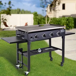 Vouwen 4 Brander Platte Top Gas Grill Camping Bbq Propaan Grill Bakplaat