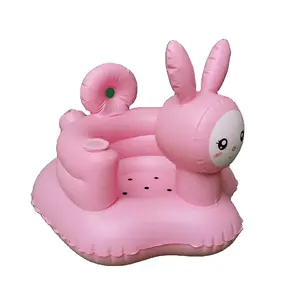 Customized Pink Rabbit Inflatable Sofa Baby Dining Chair With Music Box inflatable baby-bath-sofa
