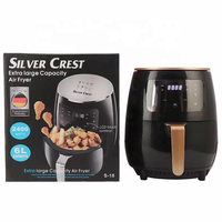 Friteuse à air intelligente à commande tactile électrique domestique, écran LCD, 2400W, 5,1-6L, plastique, saine, faible en gras, antiadhésive, minuterie intelligente