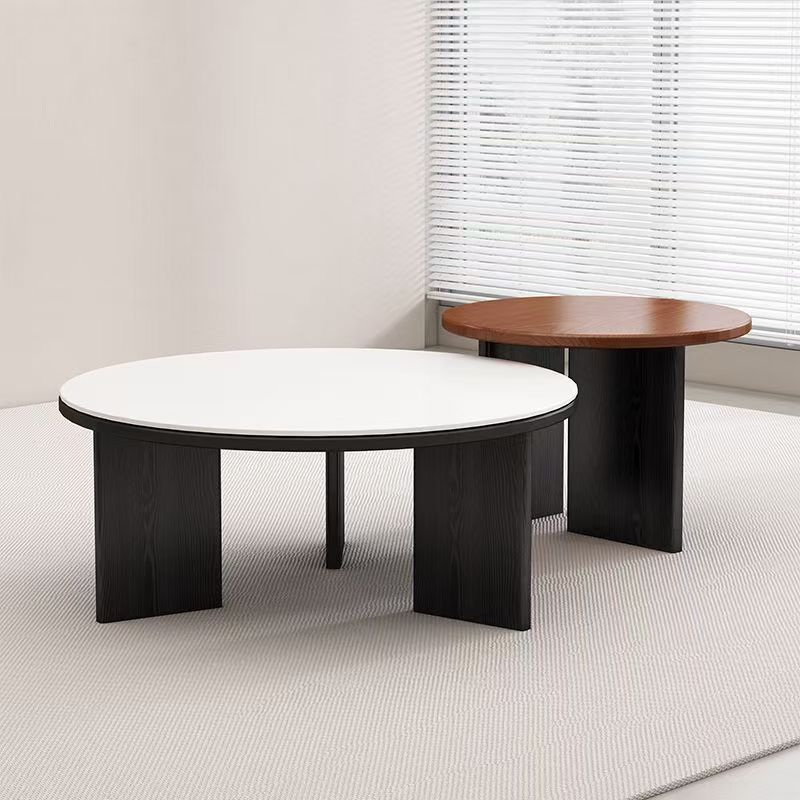 Losa blanca, redonda de 70 mm, negra, combinación de color nogal de 50 mm