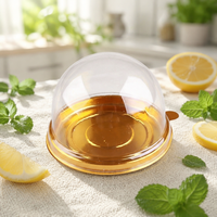 Boîte à bonbons ronde transparente en PET recyclable et écologique, diamètre [insert diamètre], conteneur de stockage pour gâteaux au chocolat et desserts, emballage en vrac