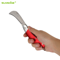 Couteau pliant SUNSHINE 3CR13 en acier inoxydable industriel avec lame en acier inoxydable et manche en aluminium pour l'élagage, la bouture et le greffage