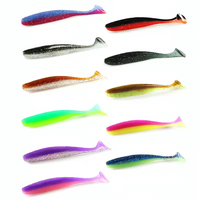Leurre de pêche en mer pour achigan et brochet, imprimé PVC, 50mm/75mm/100mm, leurre artificiel bionique en forme de ver, shad wobbler pour rivière, lac, ruisseau
