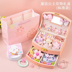 Accessori per capelli per bambini confezione regalo <span class=keywords><strong>set</strong></span> piccola fascia in pelle corona copricapo fermaglio per capelli principessa ragazza kit fai da te per bambini - Product Image 6