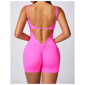 Combinaison Courte Sans Couture Femme Effet Scrunch Séchage Rapide Une Pièce pour Gym Yoga Entraînement Activewear - Product Image 5