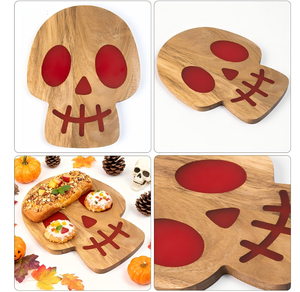 Planche à <span class=keywords><strong>fromage</strong></span> en résine effrayante, plateau en bois sur le thème d'Halloween, planche à découper pour les fêtes, divertissement, bois massif avec design personnalisé - Product Image 5