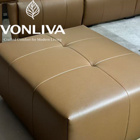 Sofá de Cuero Ecológico Vonliva, 4 Plazas, Modular, Seccional, Esquinero, Reclinable Eléctrico, Moderno, Relleno de Esponja, para Apartamento, Hotel, Villa, Estilo Europeo