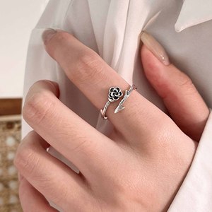 Silver Ruitai S925 Sterling Silver Vintage Rose <b>Open</b> <b>Ring</b> For Women Adjustable Opening Everyday Wear Jewelry - Product Image 3