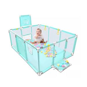 Clôture <span class=keywords><strong>de</strong></span> sécurité pour bébé pliable facile et portable, grande clôture <span class=keywords><strong>de</strong></span> sécurité en tissu pour tout-petits, parc pour bébé avec porte pour enfants - Product Image 6