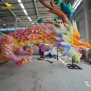 Lanterne de dragon imperméable d'extérieur pour le Nouvel An chinois, Diwali et Thanksgiving, avec lumières LED, fonctionne sur piles, pour les spectacles de festivals - Product Image 4