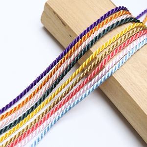 <span class=keywords><strong>Cordon</strong></span> torsadé à trois brins en polyester 100% de 5 mm d'épaisseur, fait main, pour la confection de bijoux DIY, plusieurs couleurs, différentes tailles, pour vêtements - Product Image 2