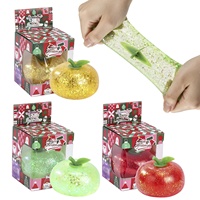 Nouveau jouet anti-stress souple en caoutchouc, à ressortir, en forme de pomme, avec poudre dorée et maltose, pour Noël et Halloween, pour enfants de 3 ans et plus