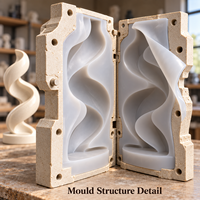 Moule en résine Tietuo + noyau en silicone pour œuvres d'art en PU C293-G4, spécialiste des composants imitation bois en polyuréthane