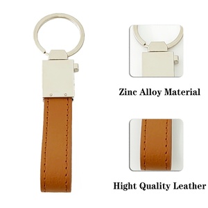 Vente en gros de meilleurs souvenirs, cadeaux personnalisés, porte-clés en métal gravé avec logo, porte-clés en cuir véritable coloré personnalisé - Product Image 5