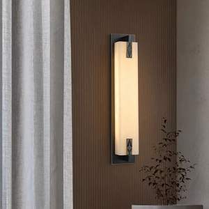 Modern Chinese Style All-Copper LED <b>Wall</b> Lamp Marble Finish Dimmable for Living Room <b>TV</b> Background Bedroom Staircase Hallway - Product Image 1