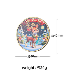 Monete di <span class=keywords><strong>buon</strong></span> <span class=keywords><strong>natale</strong></span> personalizzate in metallo Merry Claus slitta alce albero di <span class=keywords><strong>natale</strong></span> monete Commemorative colorate monete d'oro gioco sfida monete - Product Image 6