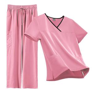 Suite de survêtements extensibles pour clinique pour ensembles d'uniformes de gommages chirurgicaux Ensemble d'uniformes d'hôpital à col montant pour infirmière Léger - Product Image 3