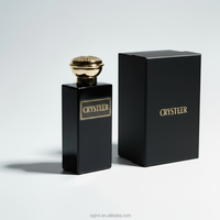 Botol Semprot Parfum Persegi Panjang Hitam Mengkilap Grosir Pabrik, Badan Kaca, Tutup Aluminium, Ramah Lingkungan, Dapat Didaur Ulang, 30/50/100ml Reed