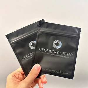 Custom Printed Matte Black Foil Mylar 3 Side Seal Flat Pouch Resealable Ziplock Dental Orthodontic Aligner Medical Packaging Bag - Product Image 4