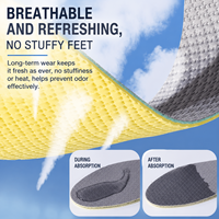 Semelles intérieures pour chaussures absorbant la transpiration, en mousse, respirantes, surface en maille, confort doux, sensation pieds nus
