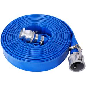 Tuyau plat D0100HRI6TX 2 pouces x 100 pieds en PVC durable pour piscine, pour le lavage à contre-courant, le drainage et le pompage - Product Image 3