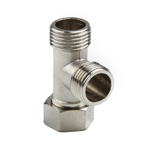 304 Copper T Adapter G1/2" T-Valve Diverter Valve Three-way Device Hole Water Pipe For Bath Bidet Sprayer Shower
