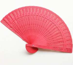 Éventail pliant en bois multicolore vintage en bambou avec motif animal sculpté pour la décoration de la maison, pour un mariage ou un anniversaire - Product Image 6