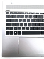 لوحة مفاتيح جديدة فضية مضاءة خلفيًا بتخطيط AZERTY فرنسي مع مسند راحة اليد لأجهزة HP ProBook 450 G7 455 G7 - قطع كمبيوتر L45090-051