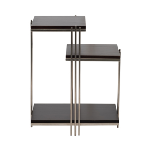 Tavolino Moderno a Tre Ripiani con Struttura in Metallo e Piano in Legno per Arredamento Casa - Product Image 4