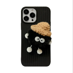 Per <span class=keywords><strong>iPhone</strong></span> 14 13 12 11 Pro Max XSmax xxx X XS 8 7 Plus <span class=keywords><strong>bianco</strong></span> nero 3D cartone animato carino palla di carbone più custodia per cellulare - Product Image 6