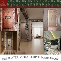 GOLDKING Marbre Calacatta Viola de Luxe pour Sols et Murs de Salle de Bain d'Hôtel, Plans de Travail de Vanité aux Riches Veines Violettes, Résistant, Idéal pour les Espaces Haut de Gamme