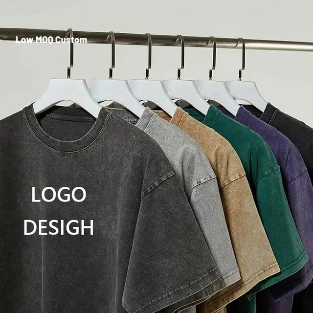 Custom Dtg Print Graphic 100% Cotton Blank Tee High Quality Hip Hop Unisex Oversized Heavyweight Acid Wash Vintage Men t Shirt