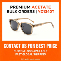 Lunettes de soleil polarisées personnalisées avec logo, monture carrée en acétate, style tendance, protection solaire, vente en gros usine 2026