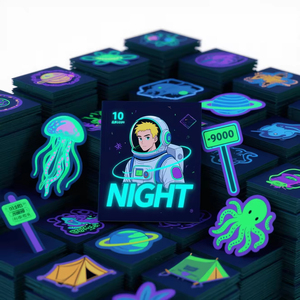 Etiquetas Adhesivas de Vinilo o PVC Transparente Fluorescente Luminoso, Personalizadas, Impresión de Etiquetas que Brillan en la Oscuridad - Product Image 2