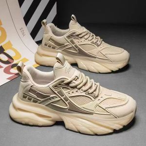 2026 Summer Breathable Waterproof Lace-Up Men's Shoes <b>Height</b>-<b>Increasing</b> Samurai Dad Thick-Soled Mesh Casual Sporty Trendy - Product Image 3