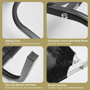 Langlebiges Erhöhtes Faltbares Atmungsaktives Netzgewebe Edelstahl Rechteckiges Haustierbett für Hunde Katzen Abnehmbar Waschbar Karton - Product Image 5