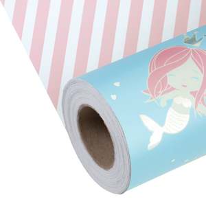 Top Reversible Mermaid <b>Paper</b> Gift <b>Wrapping</b> <b>Paper</b> <b>Roll</b> Happy <b>Birthday</b> <b>Paper</b> For Florists - Product Image 3
