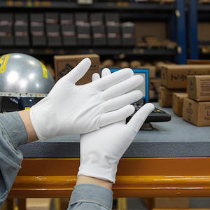 Venta al por mayor de alta calidad Guantes de algodón blanco Guantes DE TRABAJO Guantes de seguridad para el trabajo en el jardín al aire libre - Product Image 1