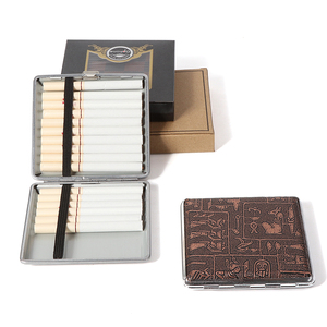 Étui à cigarettes portable Erliao <span class=keywords><strong>en</strong></span> <span class=keywords><strong>cuir</strong></span> et métal vintage, 100 mm, 20 pièces, étanche, avec logo personnalisé, boîte à tabac <span class=keywords><strong>en</strong></span> métal - Product Image 4