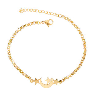 Fashion <strong>Bracelet</strong> 316 Surgical Stainless Steel Star <strong>Moon</strong> Charm Bangle <strong>Bracelet</strong> Jewelry Women Silver Gold and Rose Gold - Product Image 5