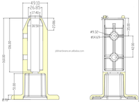 Pince carrée en acier inoxydable de 160 mm pour piscine, support de fixation pour verre de balustrade et main courante d'escalier
