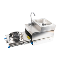 Module de cuisine coulissant JDA RV avec évier et cuisinière, en acier inoxydable SUS304, glissières verrouillables, robinet chromé, 461x320mm pour camping-car, caravane, bateau