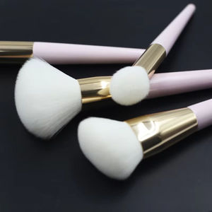 Ensemble de 10 pinceaux de maquillage professionnels rose doré, poils doux haute densité, personnalisation de la marque, pinceaux cosmétiques pour le visage et les yeux - Product Image 3