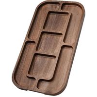 Acacia houten dienblad met meerdere compartimenten, rechthoekig dessertplateau voor fruit, kaas, cake, snacks, feestjes, keuken decoratie