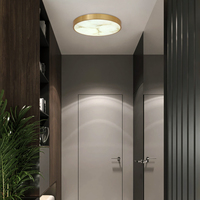 Nordique moderne luxe LED plafonnier Design européen Style laiton or albâtre lustre lampe pour hôtel maison salon