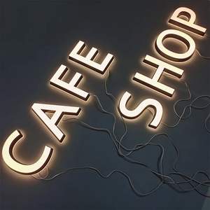 Letras Acrílicas Metálicas Abiertas en 3D de Acero Inoxidable de Alta Calidad de Fábrica, Personalización de Logotipos Mini, Letrero Luminoso LED Publicitario - Product Image 4