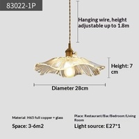 Luminaire suspendu en laiton et verre, style nordique japonais minimaliste, créatif, rétro, pour restaurant, balcon, couloir, gîte, bar, style Ins