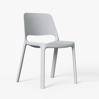 Chaises en plastique empilables modernes blanches pour bureau, salle de formation, extérieur, chaise monobloc en plastique pour événements