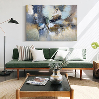 Peinture à l'huile sur toile texturée colorée de luxe, faite à la main, de grande taille, personnalisable, JZ Arts, paysage original pour la maison