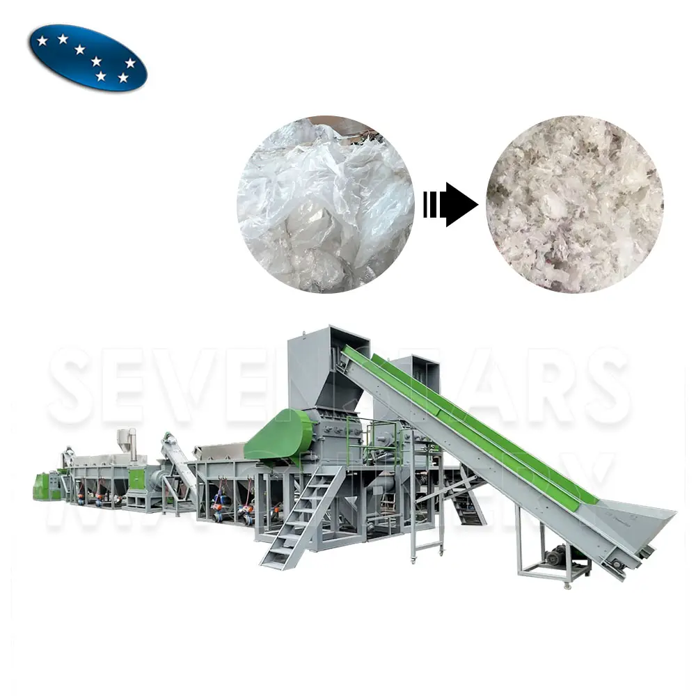 High capacity PP woven bags PE stretch film recycle washing line waste plastic recycling